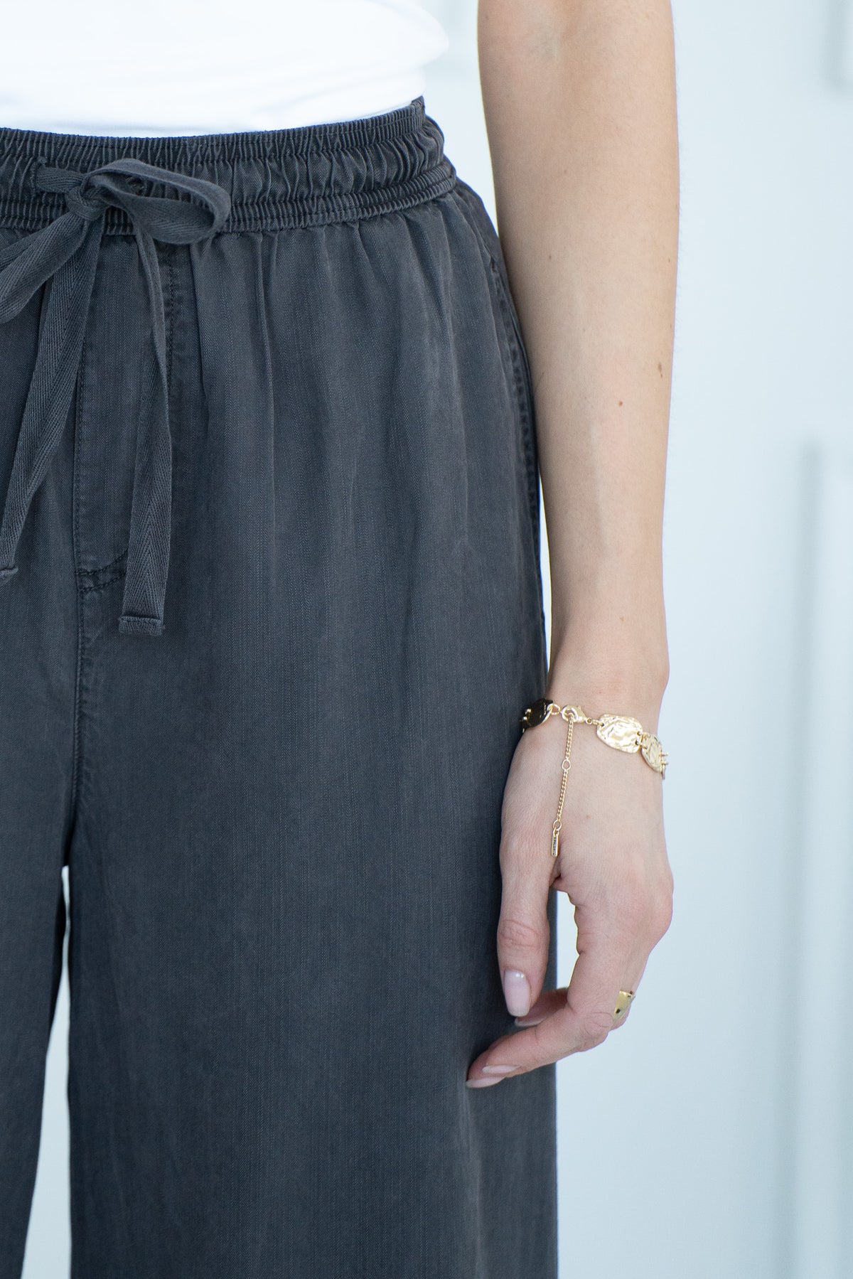 INDIGO WIDE LEG TENCEL PANTS-CH