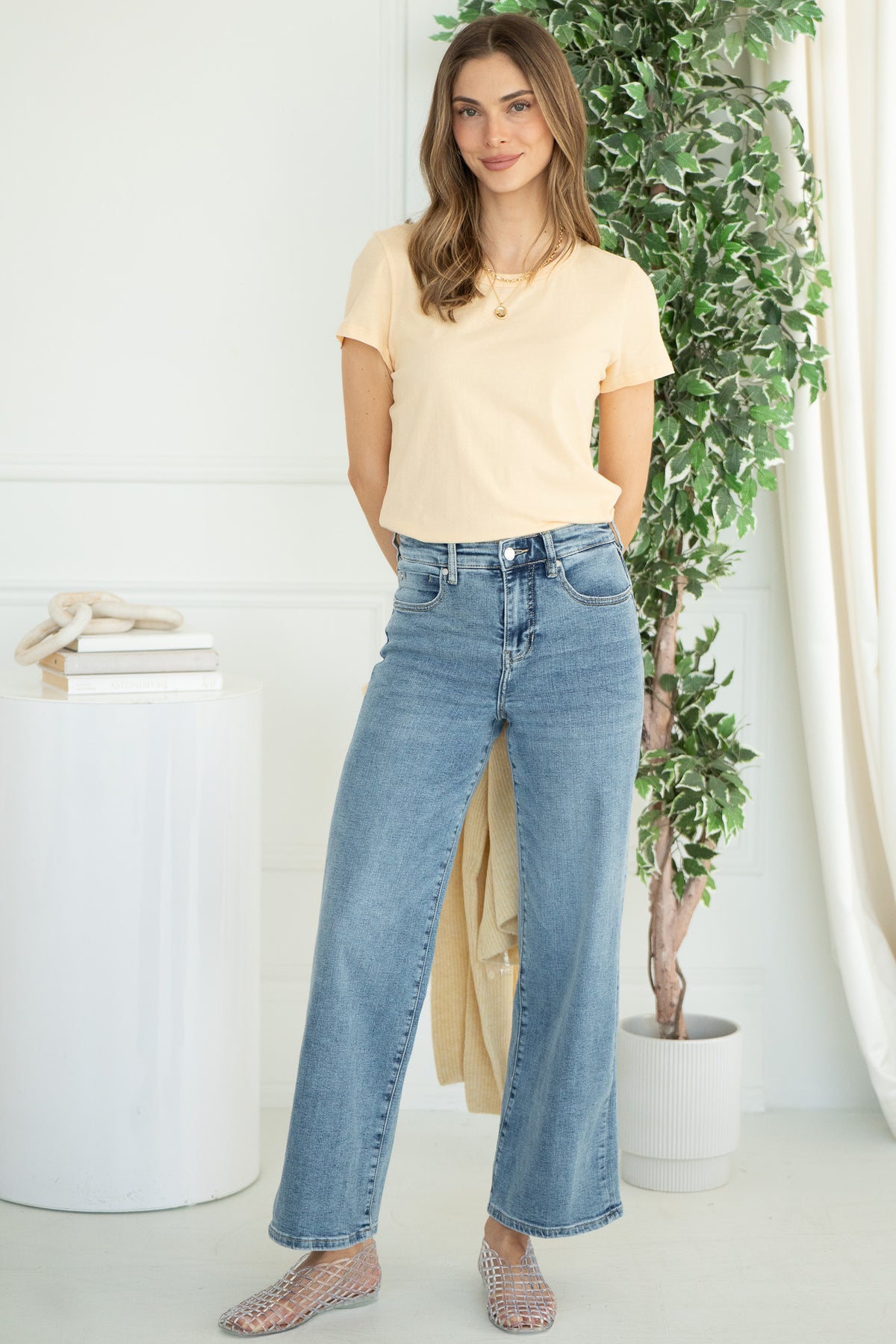 CARBON WIDE LEG JEANS