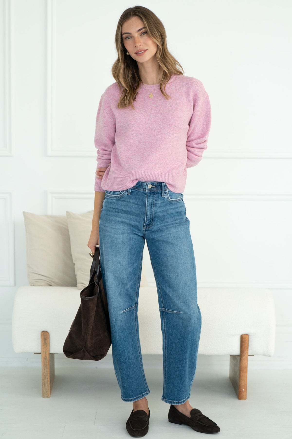 WILFRED PULLOVER SWEATER  IN PETAL