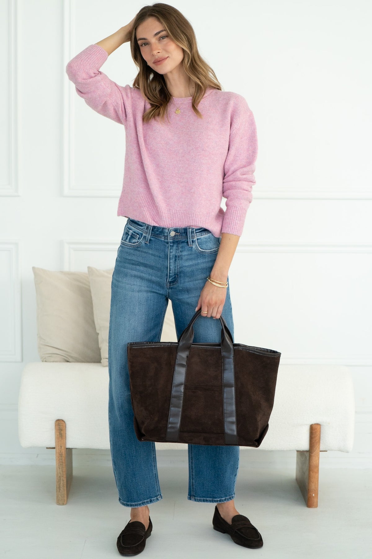 WILFRED PULLOVER SWEATER  IN PETAL