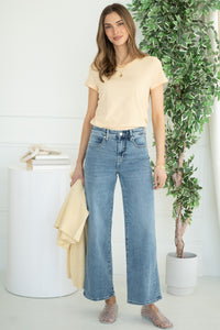 CARBON WIDE LEG JEANS