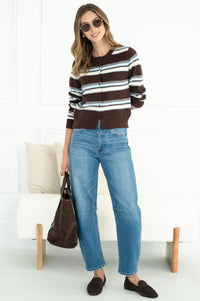 MONACO CONTRAST STRIPE CARDIGAN