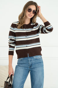 MONACO CONTRAST STRIPE CARDIGAN