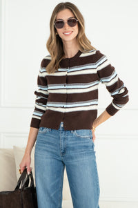 MONACO CONTRAST STRIPE CARDIGAN
