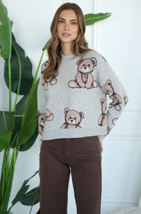 ALL OVER TEDDY SWEATER