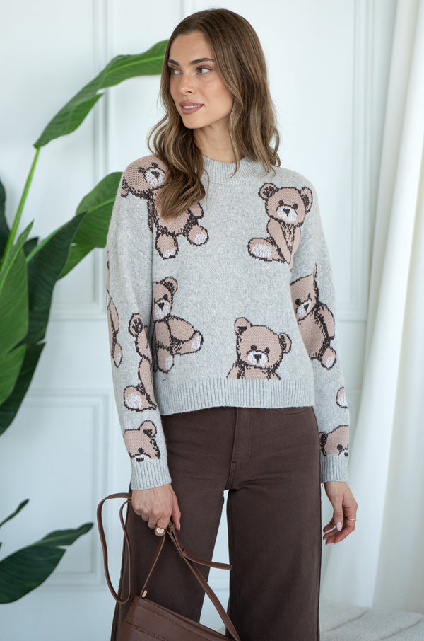ALL OVER TEDDY SWEATER