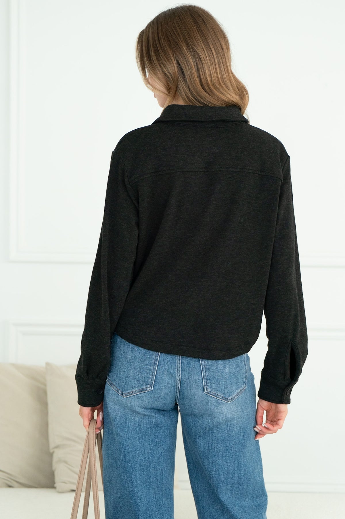 AISLIN LONG SLEEVE BUTTON UP SWEATSHIRT