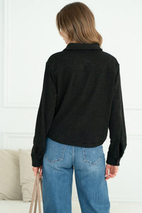 AISLIN LONG SLEEVE BUTTON UP SWEATSHIRT