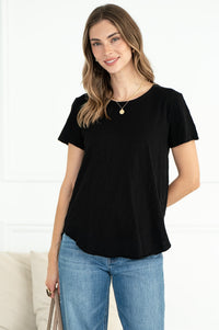EVERYDAY COTTON CREW NECK TEE IN BLACK