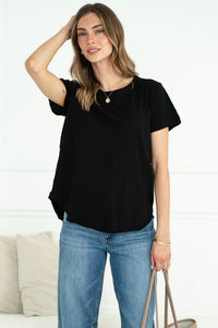 EVERYDAY COTTON CREW NECK TEE IN BLACK
