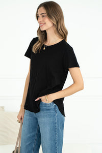 EVERYDAY COTTON CREW NECK TEE IN BLACK