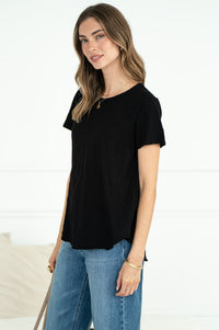 EVERYDAY COTTON CREW NECK TEE IN BLACK