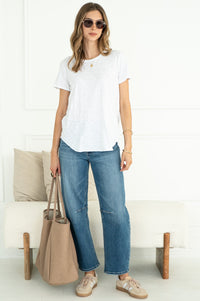 EVERYDAY COTTON CREW NECK TEE IN WHITE