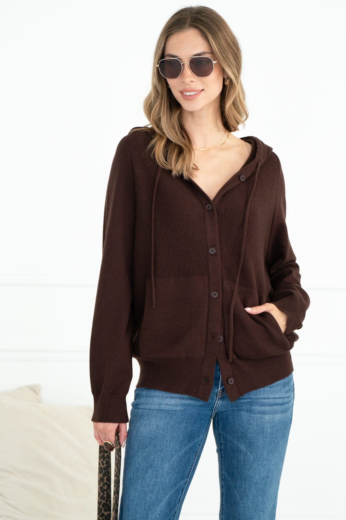 MARLOWE KNIT CARDIGAN WITH HOOD