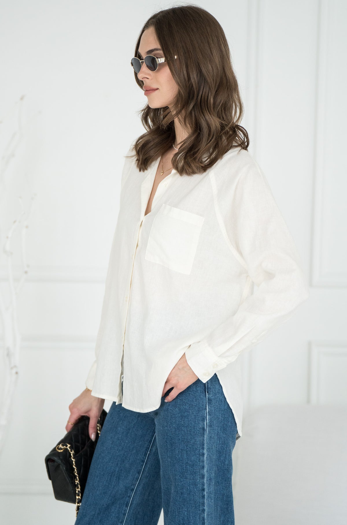 PERFECT LINEN TOP-WH
