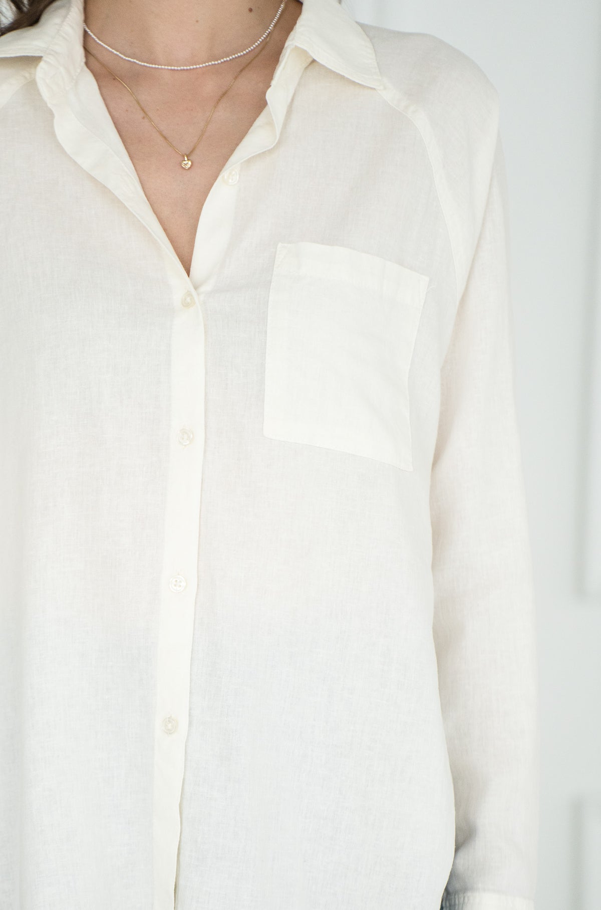 PERFECT LINEN TOP-WH