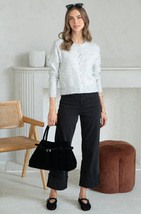 AISHA PEARL BUTTON SWEATER