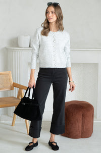 AISHA PEARL BUTTON SWEATER