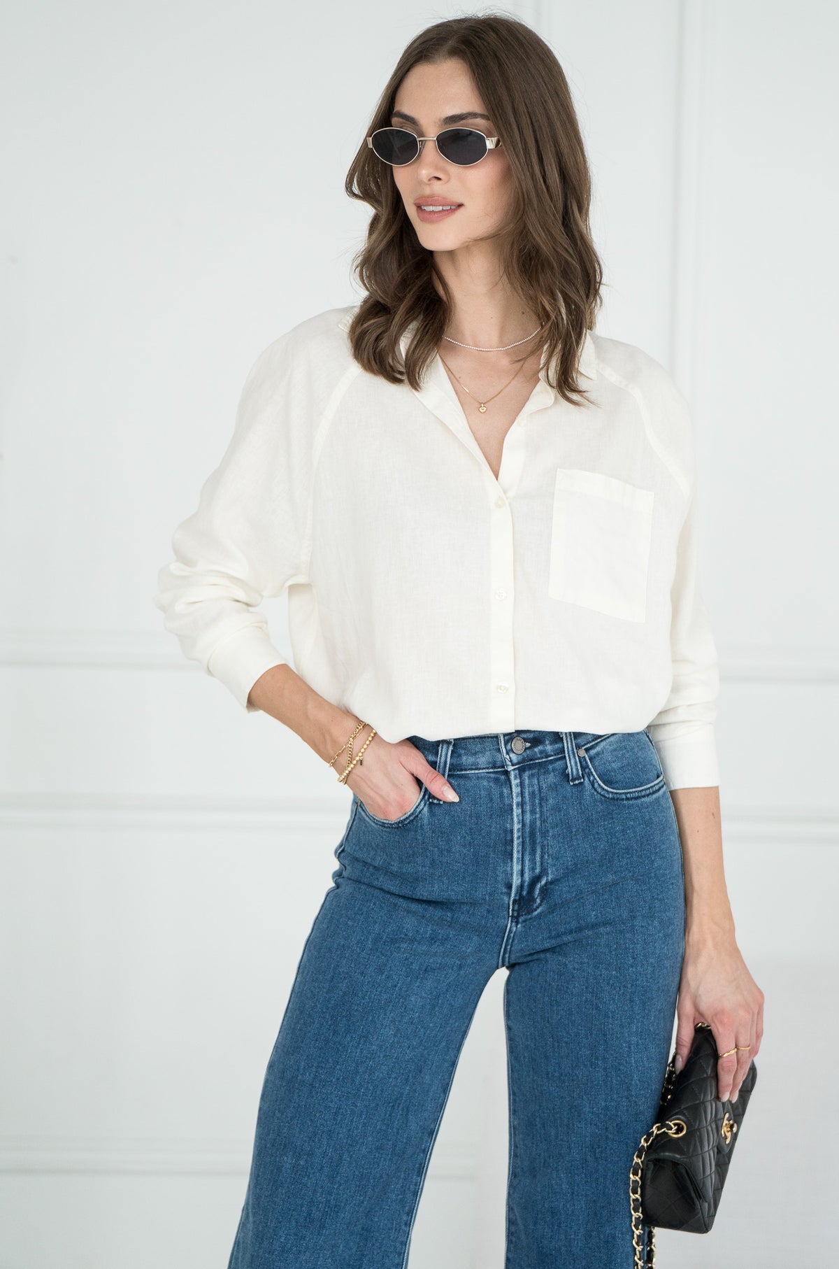 PERFECT LINEN TOP-WH