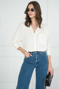 PERFECT LINEN TOP-WH