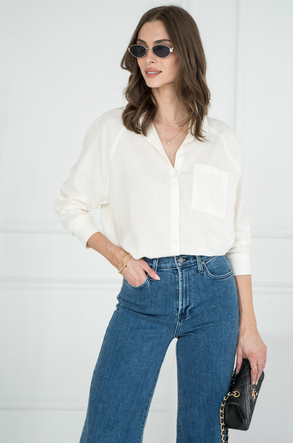 PERFECT LINEN TOP-WH
