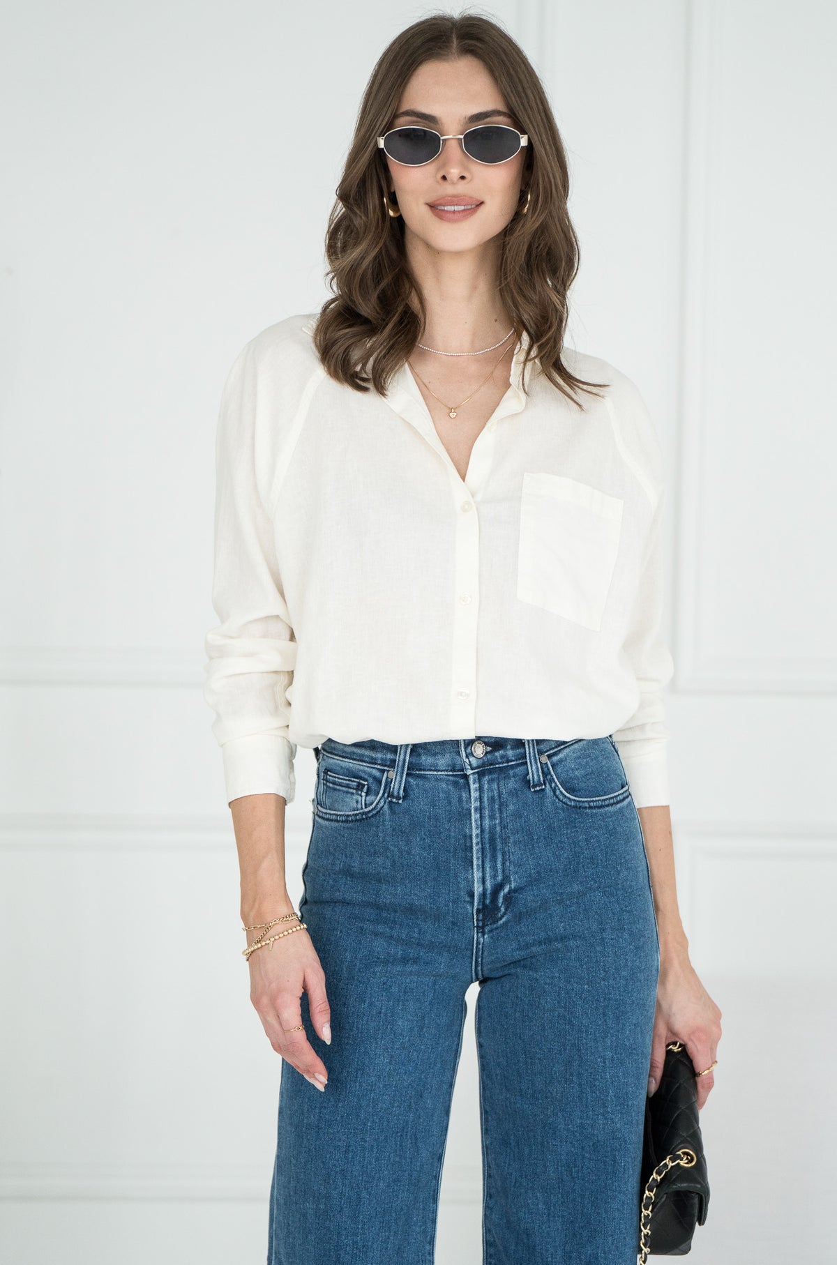 PERFECT LINEN TOP-WH
