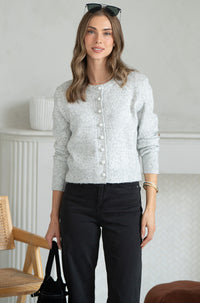 AISHA PEARL BUTTON SWEATER