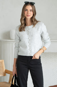 AISHA PEARL BUTTON SWEATER