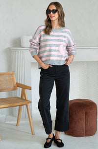 JESSIE STRIPE FLECK SWEATER