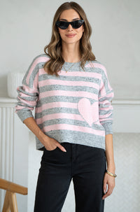 JESSIE STRIPE FLECK SWEATER