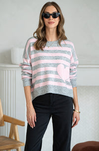 JESSIE STRIPE FLECK SWEATER