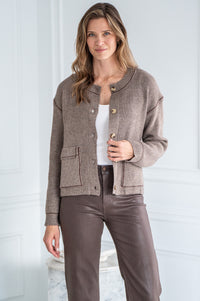 LILLIE CONTRAST KNIT CARDIGAN