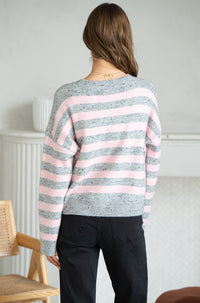 JESSIE STRIPE FLECK SWEATER