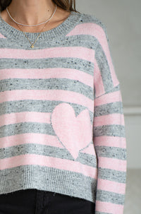 JESSIE STRIPE FLECK SWEATER