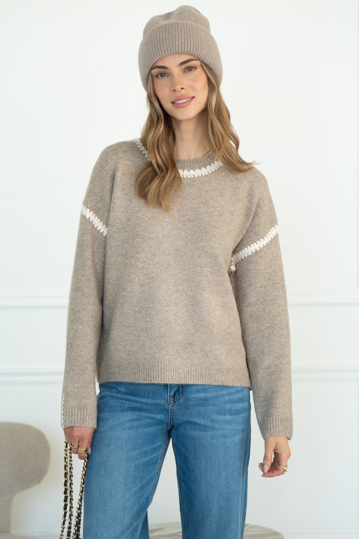 WISHLIST STITCH DETAIL SWEATER