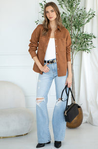 LAST NIGHT FAUX SUEDE SHIRT