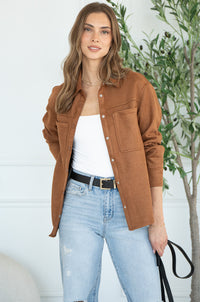 LAST NIGHT FAUX SUEDE SHIRT