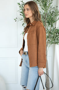 LAST NIGHT FAUX SUEDE SHIRT