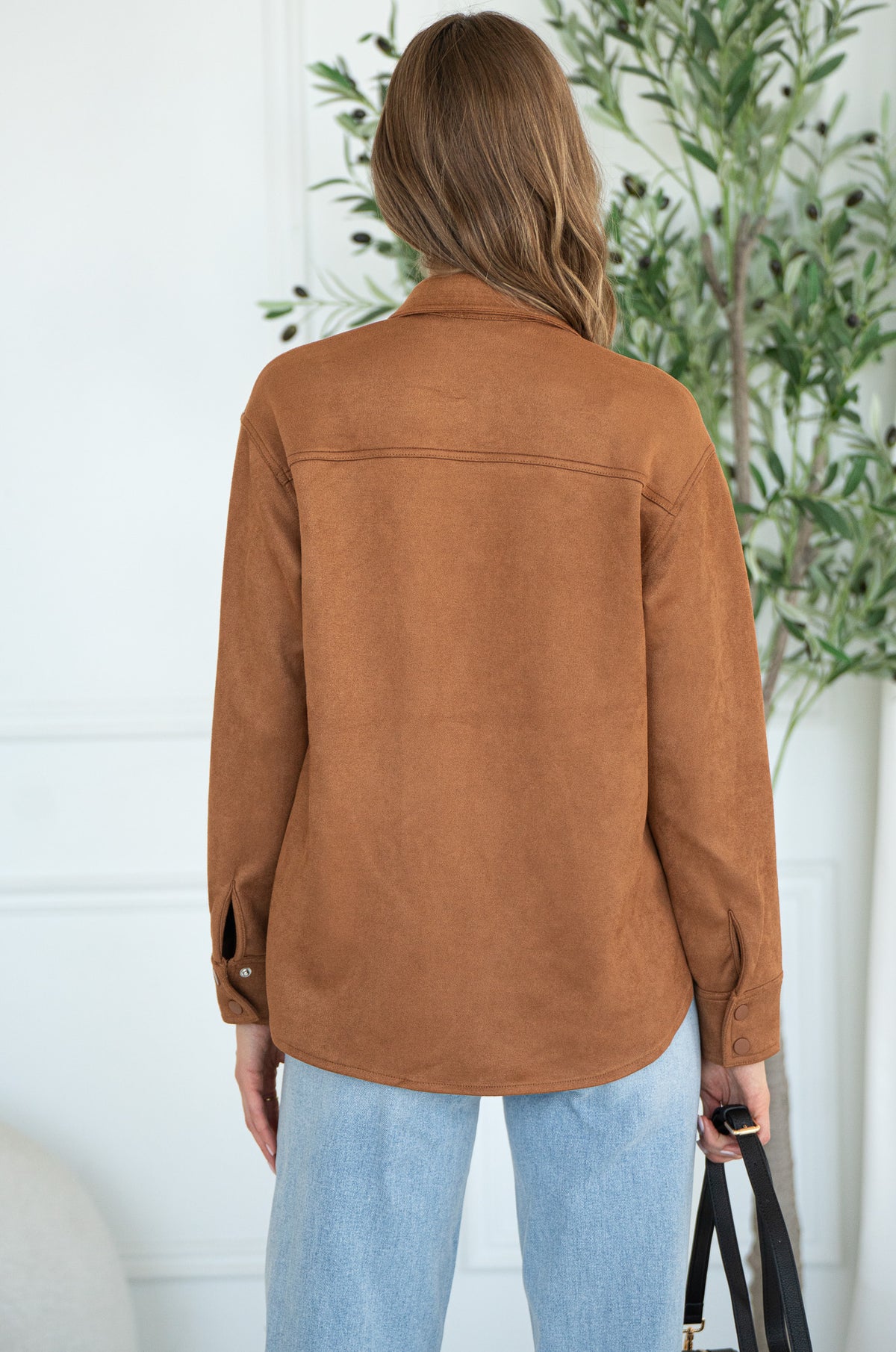 LAST NIGHT FAUX SUEDE SHIRT