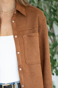 LAST NIGHT FAUX SUEDE SHIRT