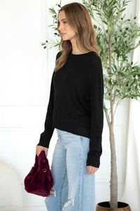 FORECASE LIGHTWEIGHT VISCOSE SWEATER-BK