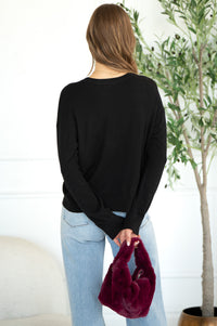 FORECASE LIGHTWEIGHT VISCOSE SWEATER-BK