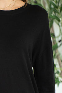 FORECASE LIGHTWEIGHT VISCOSE SWEATER-BK