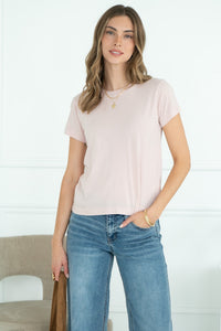 SEVIILA COTTON CREW TEE IN PINK