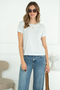 SEVIILA COTTON CREW TEE IN BLUE