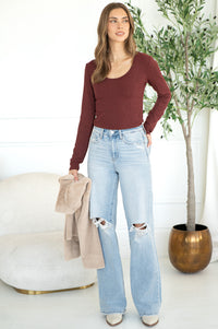 ENVY MODAL RIBBED L/S TOP-BU