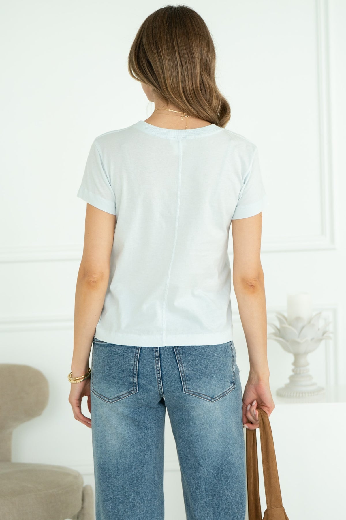 SEVIILA COTTON CREW TEE IN BLUE