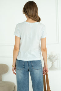 SEVIILA COTTON CREW TEE IN BLUE