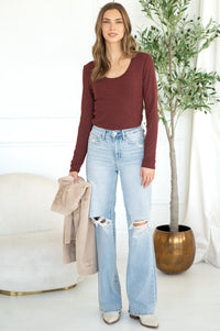 ENVY MODAL RIBBED L/S TOP-BU