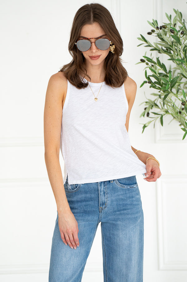 NYA COTTON SLUB TANK-WH